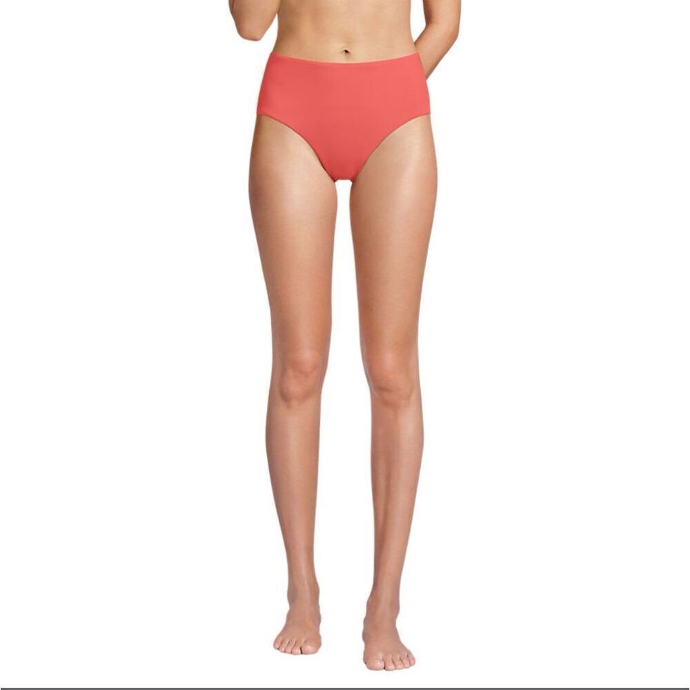 D&Co Beach Coral Mid-rise Bikini Bottom Size 10 New